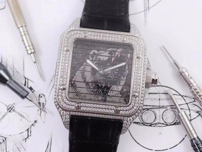 Cartier Santos  45MM in Diameter With Logo and Diamond Men Watch